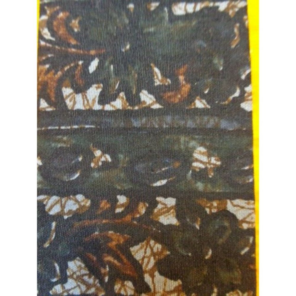 1960s VINTAGE ERNST BEATNIK ~ SQUARE END SKINNY MENS TIE ~ COTTON BATIK ~ 53"